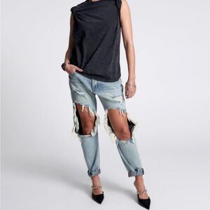 NWT One Teaspoon Trashed Saints Boyfriend Jeans Montanna Size 27